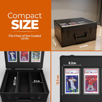 Caja de Almacenamiento Protectora Rígida con Ventanas para Más de 120 Tarjetas Graduadas PS/A BGS SGC, Estuche de 3 Filas con Cerradura de Llave