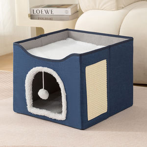신제품 소형 고양이 펫 하우스 반밀폐형 접이식 고양이 침대 동굴, 작은 동물을 위한 오염 방지 천 소재 - Product Image 3