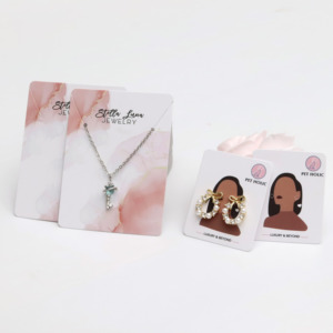 Cartes de présentation de bijoux en papier kraft avec logo personnalisé pour boucles d'oreilles, colliers, bracelets et bandeaux - Product Image 6