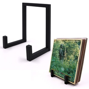 Étagère de rangement pour disques vinyles, style nordique minimaliste, cadre photo, œuvre d'art en métal, support d'affichage pour disques vinyles, support debout simple - Product Image 1
