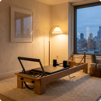 Máquina de Pilates Reformer Ajustable de Madera de Arce, Equipo Profesional de Entrenamiento de Fuerza para Estudio de Fitness y Yoga