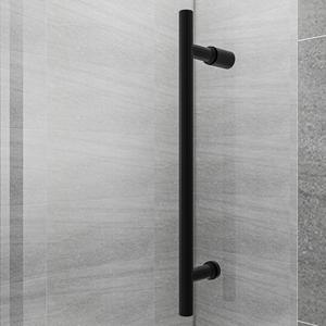 <span class=keywords><strong>Porte</strong></span> de douche en verre trempé pour <span class=keywords><strong>baignoire</strong></span> <span class=keywords><strong>avec</strong></span> cadre en acier inoxydable noir, quincaillerie coulissante, charnières, ensemble pour l'enclos de salle de bain d'hôtel - Product Image 3