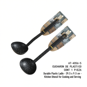 Louche en plastique durable avec finition mouchetée - 29,5 x 9,5 cm - Ustensile de cuisine lavable au lave-vaisselle pour cuisiner et servir par Zaa - Product Image 1