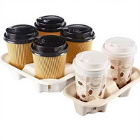 Gobelet en papier jetable biodégradable imprimé sur mesure 2,5/4/6/8/10/12/16 OZ à double/simple paroi avec couvercle pour les boissons à emporter