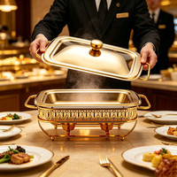 Chauffe-Plat Décoratif en Acier Inoxydable FLEY pour Buffets de Mariage en Extérieur, Petits Déjeuners d'Hôtel et Achats en Gros