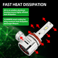 Phare Led H4 Ampoule de phare Led sans ventilateur 90Watts 9000Lm Phare Ip65 Lumière étanche pour voiture camion Moto
