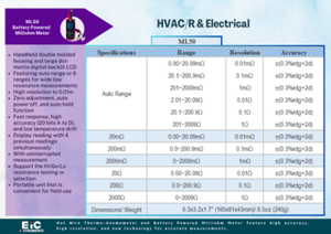 EIC ML50มิลลิโอห์มมิเตอร์แบบพกพามีช่วงความแม่นยำสูงโซลูชันการทดสอบความต้านทาน - Product Image 2