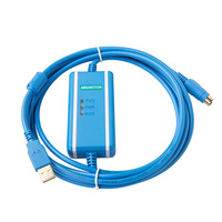 Cable de comunicación y programación industrial Mitsubishi PLC FX-USB-AW con aislamiento de PVC para FX3U/FX3G