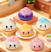 Jouet Squishy Kawaii Char Siu Bun en Mousse PU Souple à Remontée Lente, Jouet Anti-Stress à Presser en Forme d'Aliment pour Enfants et Adultes, Boîte Mystère