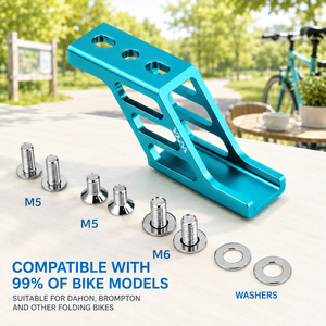 Soporte Elevador Delantero para Bicicleta Plegable VXM, Adaptador de Bloque Delantero de Aleación CNC con Tornillos M5/M6, Compatible con la Mayoría de las Bicicletas Plegables - Product Image 5