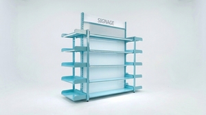 Étagères Gondole - LED Bleu Double Face 2000mm, personnalisables, démontables, panneau uni, cadre métallique vertical moderne - Product Image 6
