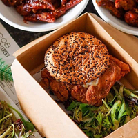 Biodégradable personnalisé Pe Enduit Frit Pique-Nique Traiteur Kraft Papier Boîte À Lunch À Emporter Taco Fast Food Boîtes En Papier