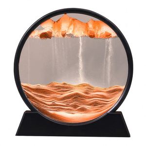 3D dinamik hareketli deniz Sandscape hareket ekran akan kum art art cam zamanlayıcı saat süsler kum saati çerçeve - Product Image 2