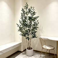 Arbre d'olivier artificiel vert de 180 cm, plante décorative avec fruits d'olivier, accessoires de décoration pour intérieur, bureau, hôtel, maison