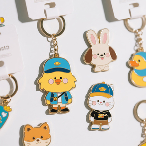 Manufacturer Wholesale Fashion Cute Promotional Metal Enamel Keychain Charms <b>Key</b> <b>Rings</b> with logo - Product Image 1