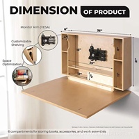 Mesa Plegable de Madera para Montar en la Pared, Multiusos, para Dormitorio de Estudiantes, Almacenamiento Junto a la Cama, Oficina en Casa, Escritorio para Computadora, Modelo Qx115