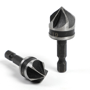 Five Blade Chamfering Tool Set 12 16 19 Mm Hex Shank For Woodworking Drilling Hole Saws - Product Image 2