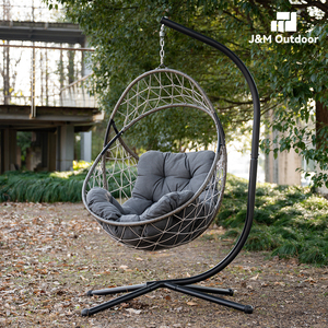 J&amp;M Outdoor All Weather Cheap <strong>UK</strong> Camping <strong>Garden</strong> Furniture Rattan Outdoor Patio Balcony <strong>Egg</strong> Shape Hanging Swing <strong>Chair</strong> - Product Image 2