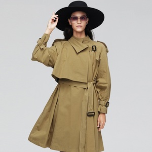 <span class=keywords><strong>Trench</strong></span> primaverile snellente oversize in cotone a manica lunga di alta qualità - Product Image 2