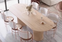 Table à manger rectangulaire en bois massif réglable de style scandinave moderne et luxueux pour restaurant, appartement, hôtel, villa