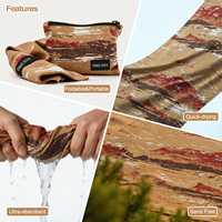 Camping Towel Super Absorbent Quick Dry Sand Free Microfiber Printed Customizable Packed Travel Compact Swimming Beach Hiking