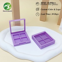 Eco-vriendelijke ABS plastic oogschaduwdoosje met 4 kleuren, met deksel en poederdoosje, blush hoesje, make-up verpakking