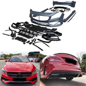 Kit carrosserie universel amélioré XH Benz <span class=keywords><strong>CLA</strong></span> W117 CLA45 <span class=keywords><strong>AMG</strong></span>, adaptable par visage à visser, comprenant pare-chocs avant, diffuseur arrière et embout d'échappement - Product Image 1