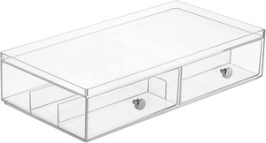 Organizador acrílico transparente com 2 gavetas divididas 6 Seções Sunglass Óculos de leitura Lens Cleaning Panos Acessório <span class=keywords><strong>Display</strong></span> <span class=keywords><strong>Rack</strong></span> - Product Image 3