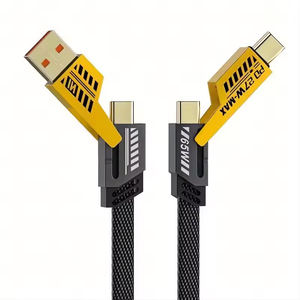 Câble de charge rapide USB 4-en-1 PD 27W 65W de haute qualité, tressé en nylon, alliage de zinc, directement du fabricant - Product Image 1