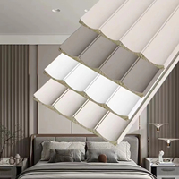 Panneaux muraux cannelés modernes en WPC Oman, design simple en plastique pour piliers et courbes avec grille rotative, flexibles et étanches pour usage domestique