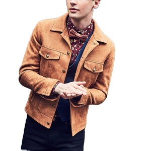 Giacca Bomber in Pelle Scamosciata Tinta su Misura, Stile Autunnale da <span class=keywords><strong>Uomo</strong></span>, Servizio OEM, Antivento ed Ecologica - Product Image 1