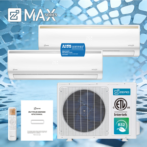 เครื่องปรับอากาศติดผนังแบบมินิสปลิต ZERO 12000Btu ระบบทำความร้อนและความเย็น ใช้สารทำความเย็น R32 ได้รับมาตรฐาน Energy Star เหมาะสำหรับบ้าน โรงแรม ใช้ภายนอกอาคาร ประหยัดพลังงาน พร้อม WiFi ประสิทธิภาพสูง - Product Image 1