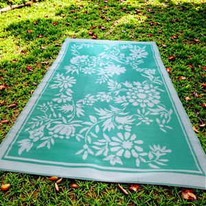 Tapis de garde design personnalisé imperméable lavable en plastique recyclé polypropylène PP intérieur extérieur patio camping 9x12 - Product Image 1