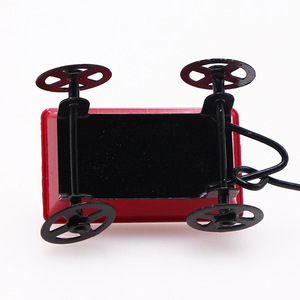 Mini Remolque Rectangular <span class=keywords><strong>de</strong></span> Metal Rojo para <span class=keywords><strong>Casa</strong></span> <span class=keywords><strong>de</strong></span> <span class=keywords><strong>Muñecas</strong></span>, Accesorios <span class=keywords><strong>de</strong></span> Fotografía, Escena en Miniatura - Product Image 3