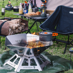 Churrasqueira Portátil de Aço Inoxidável para Camping ao Ar Livre, Dobrável, para Uso no Jardim, a Carvão - Product Image 3