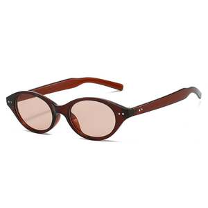Gafas de Sol Cat Eye Vintage 2025 con Logotipo Personalizado, Montura Pequeña Ovalada con Remaches, Protección UV400 para Hombre y Mujer - Product Image 1