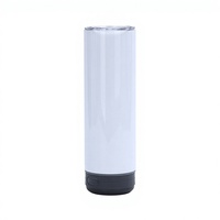 Gobelet isotherme cylindrique intelligent 20oz en acier inoxydable 304 avec haut-parleur Bluetooth et paille, pour sublimation, usage domestique simple