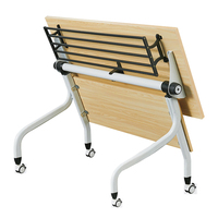 Table d'étude et de formation en bois portable de bureau d'ordinateur de bureau à domicile pliable simple pour la réunion et l'apprentissage