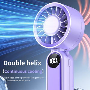 Ventilateur portable <span class=keywords><strong>mini</strong></span> 5 vitesses, 1200 mAh, rechargeable, avec affichage numérique, ventilateur de poche, cadeaux sympas pour l'été - Product Image 5