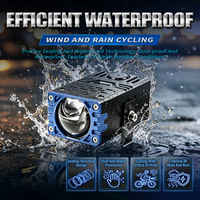 Projecteur carré bleu LED, projecteur à faisceau bas et haut, anti-éblouissement, universel pour camion tout-terrain, moto, calandre, pare-chocs