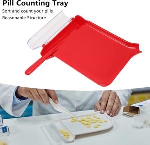 Eczane hastane klinik Tablet organizasyonu için hap sayma aracı ile profesyonel kırmızı plastik ilaç dağıtım tepsi seti - Product Image 3