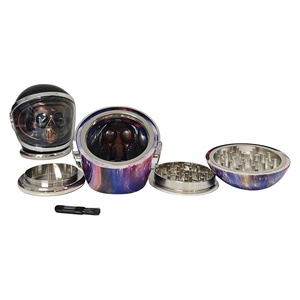 Round Zinc Alloy Manual Modern <b>Herb</b> Grinder with Full Printed Art Design for Accessory - Product Image 3