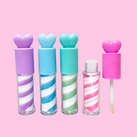 Gloss à lèvres liquide hydratant scintillant en forme de cœur à la vitamine E, végétalien, marque privée, vente en gros, personnalisé OEM/ODM