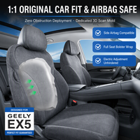 Housses de siège auto modernes sur mesure pour Geely EX5 E5 en tissu suédé respirant, compatibles airbag, accessoires intérieurs toutes saisons