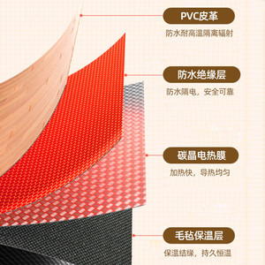 Carbon Crystal Floor Heating Mat Wood Grain Style <b>Touch</b> <b>Switch</b> 4 Gears Electric Heating Carpet For Living Room - Product Image 3