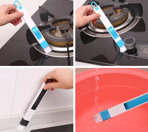 Nouveautés : Brosse de nettoyage multifonctionnelle pour fenêtres, portes et claviers, avec pelle à poussière intégrée, outils 2 en 1 - Product Image 6