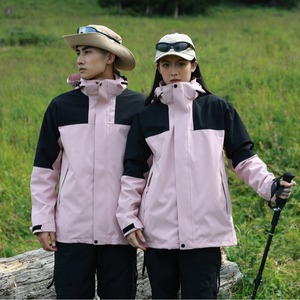 Nouveau 3-en-1 détachable <span class=keywords><strong>2</strong></span> pièces pour hommes et femmes vêtements d'assaut d'extérieur imperméable coupe-vent chaud fermeture éclair taille XL à capuche - Product Image 4