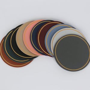 Wholesale Pu Leather Round Place Mat Coaster Colorful Fashion Decoration Mats for Cups Table Coasters - Product Image 1