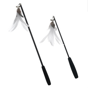 Jouets pour chats, jouets interactifs pour chats, longues baguettes avec plumes extensibles, têtes interchangeables, clochettes, cannes à pêche et un guide complet sur le thème des chats. - Product Image 2