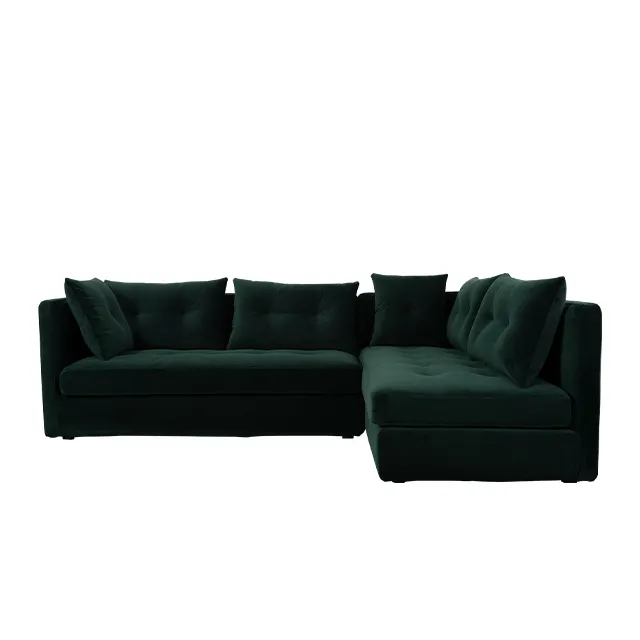 Furniture Manufacture Couches Sofa Living Room Corner Sofa Modern Elegant Emerald Green Sectional Sofa Set